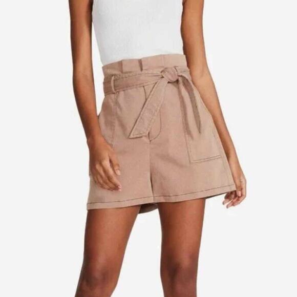 Steve Madden Seaside Cinch Short Size Large Paperbag Tan Minimalist Neutral - Picture 9 of 9